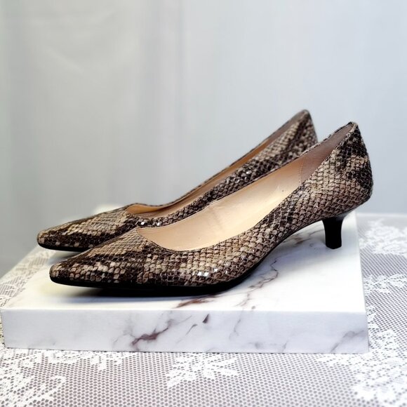 Calvin Klein Snake Print Kitten Heels Shoes - Picture 2 of 12